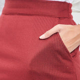DONNA A Line Skirt in Ruby Red