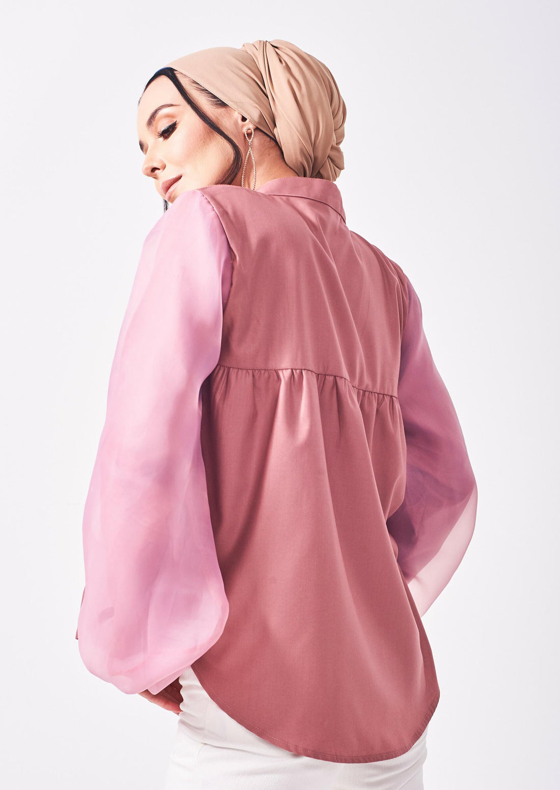 PAULA Organza Top in Purple