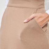 DONNA A Line Skirt in Cocoa Brown