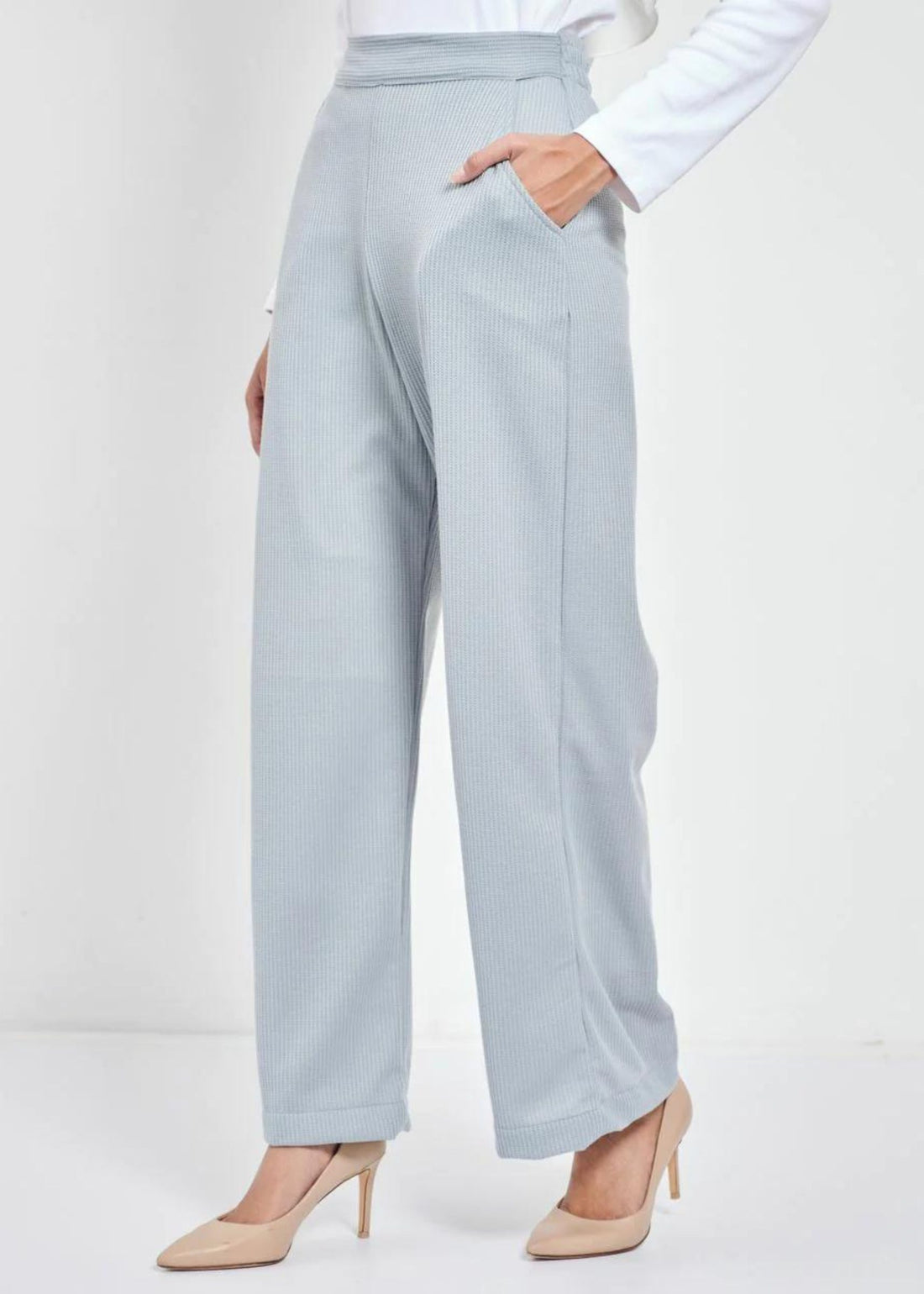 DONNA Straight Cut Pants in Baby Blue