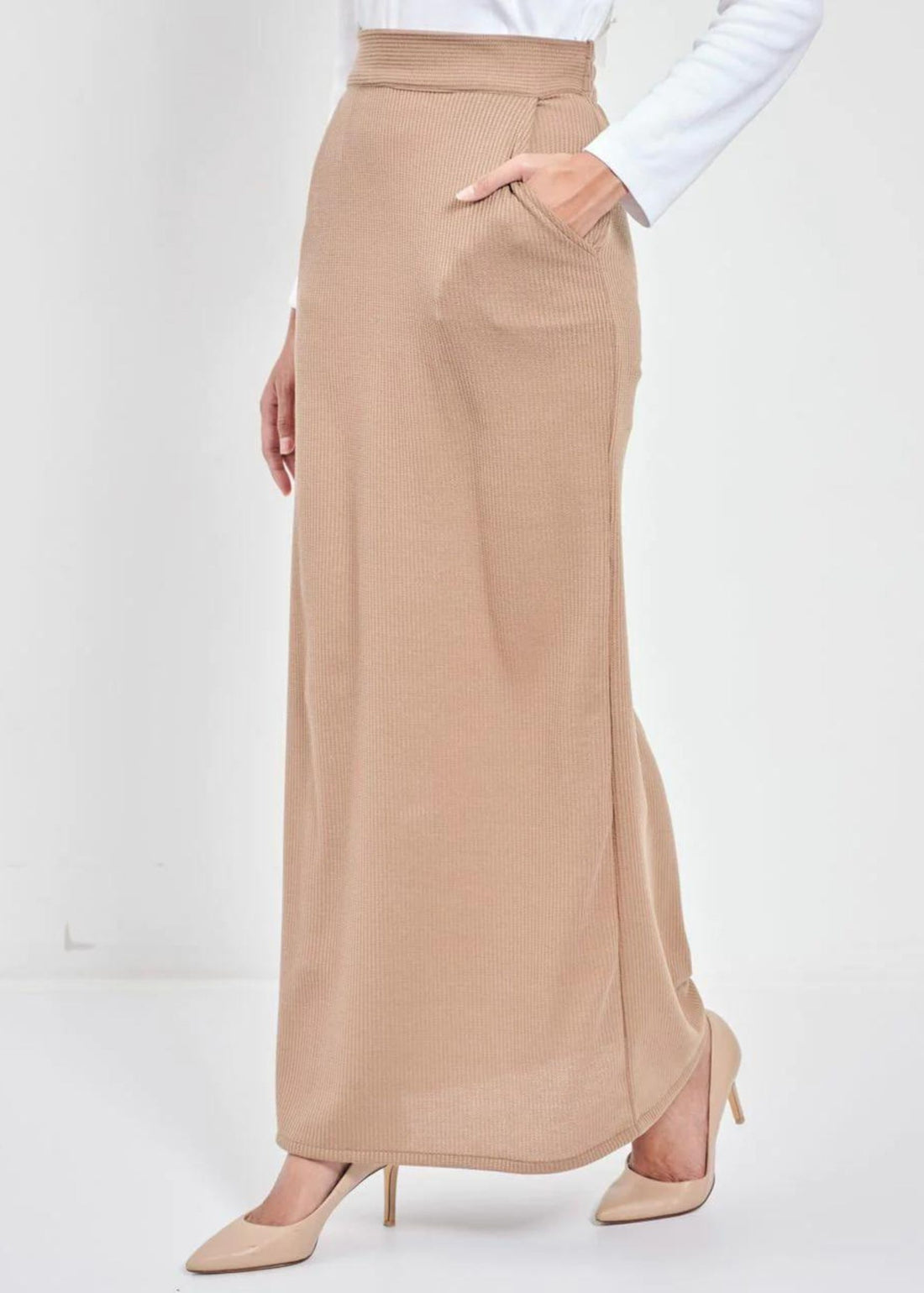 DONNA A Line Skirt in Cocoa Brown