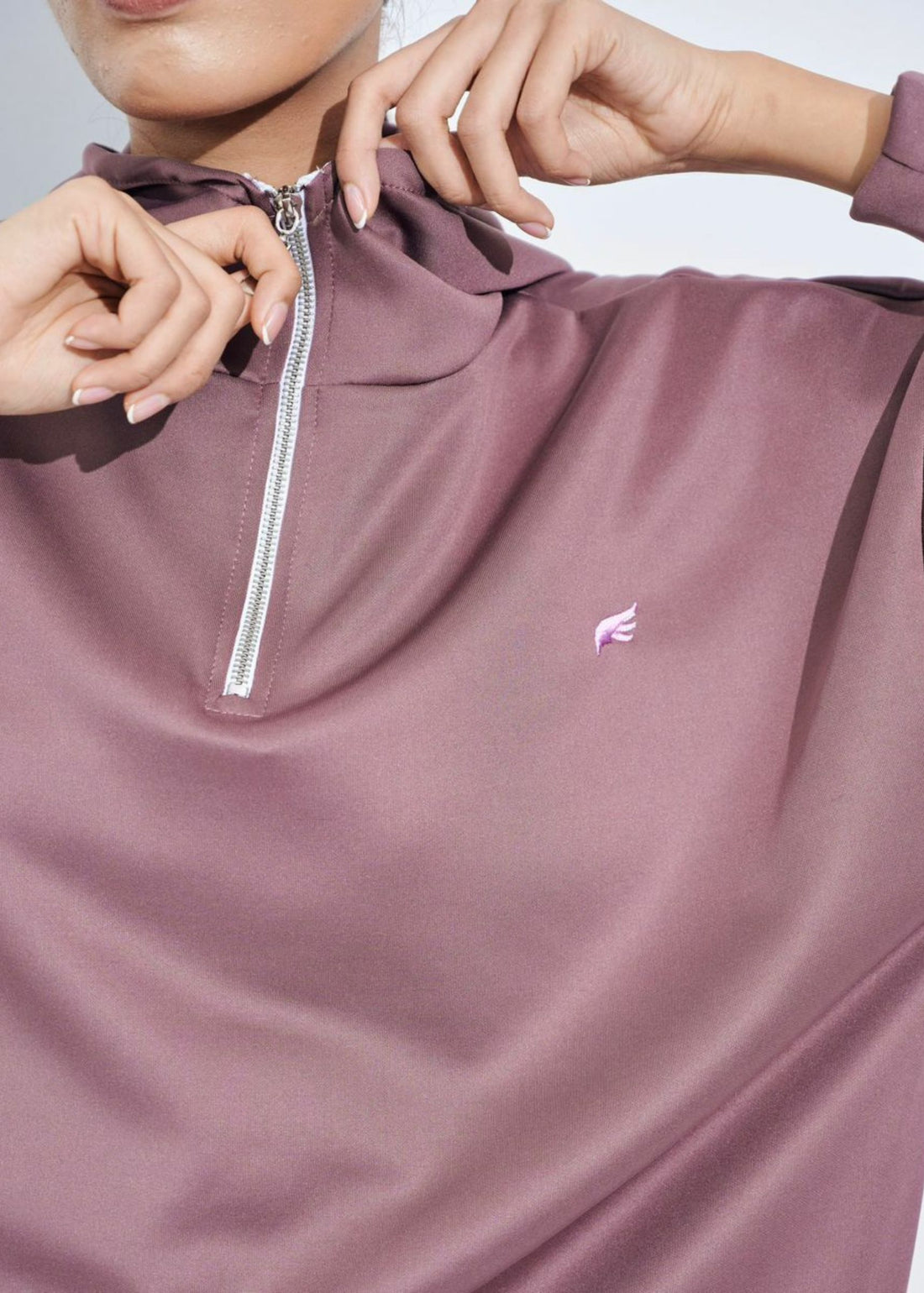 LESLIE Zip Up Hoodie in Thistle