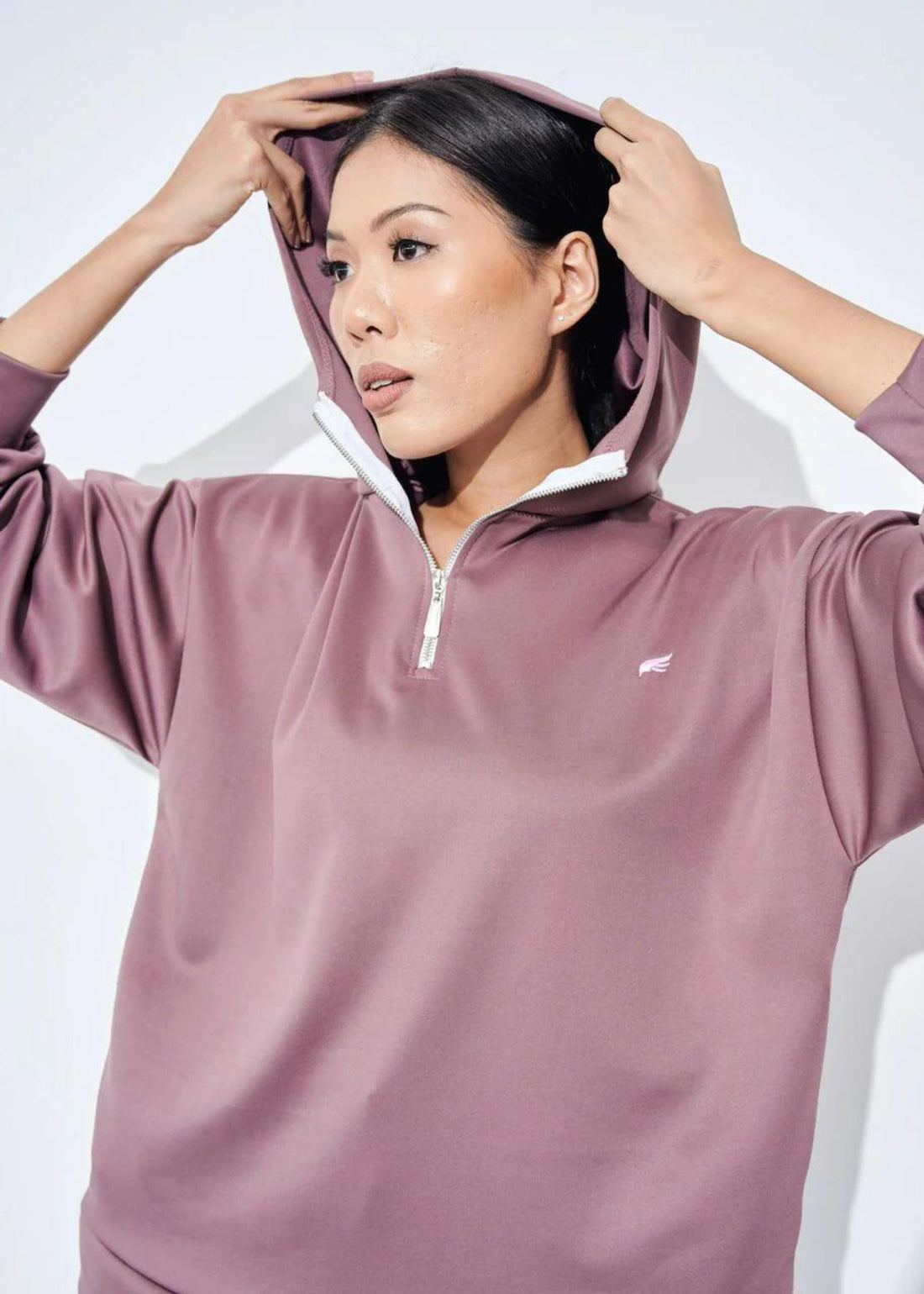 LESLIE Zip Up Hoodie in Thistle
